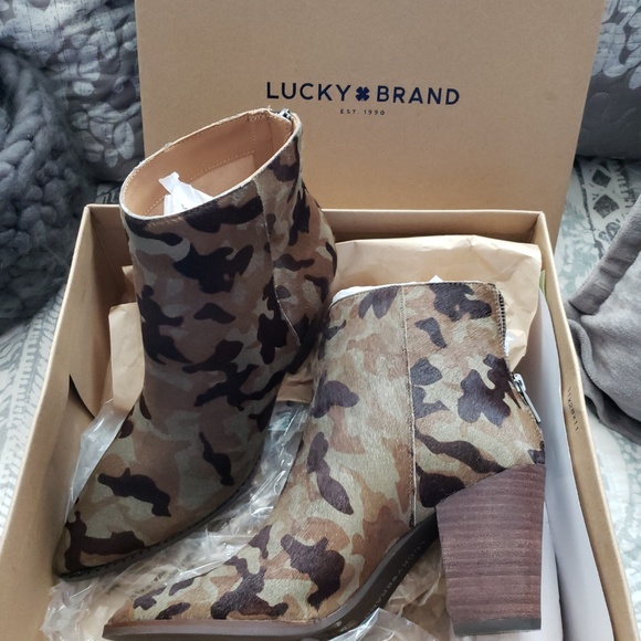 SOLD Lucky Brand Camouflage Booties - Picture 1 of 8